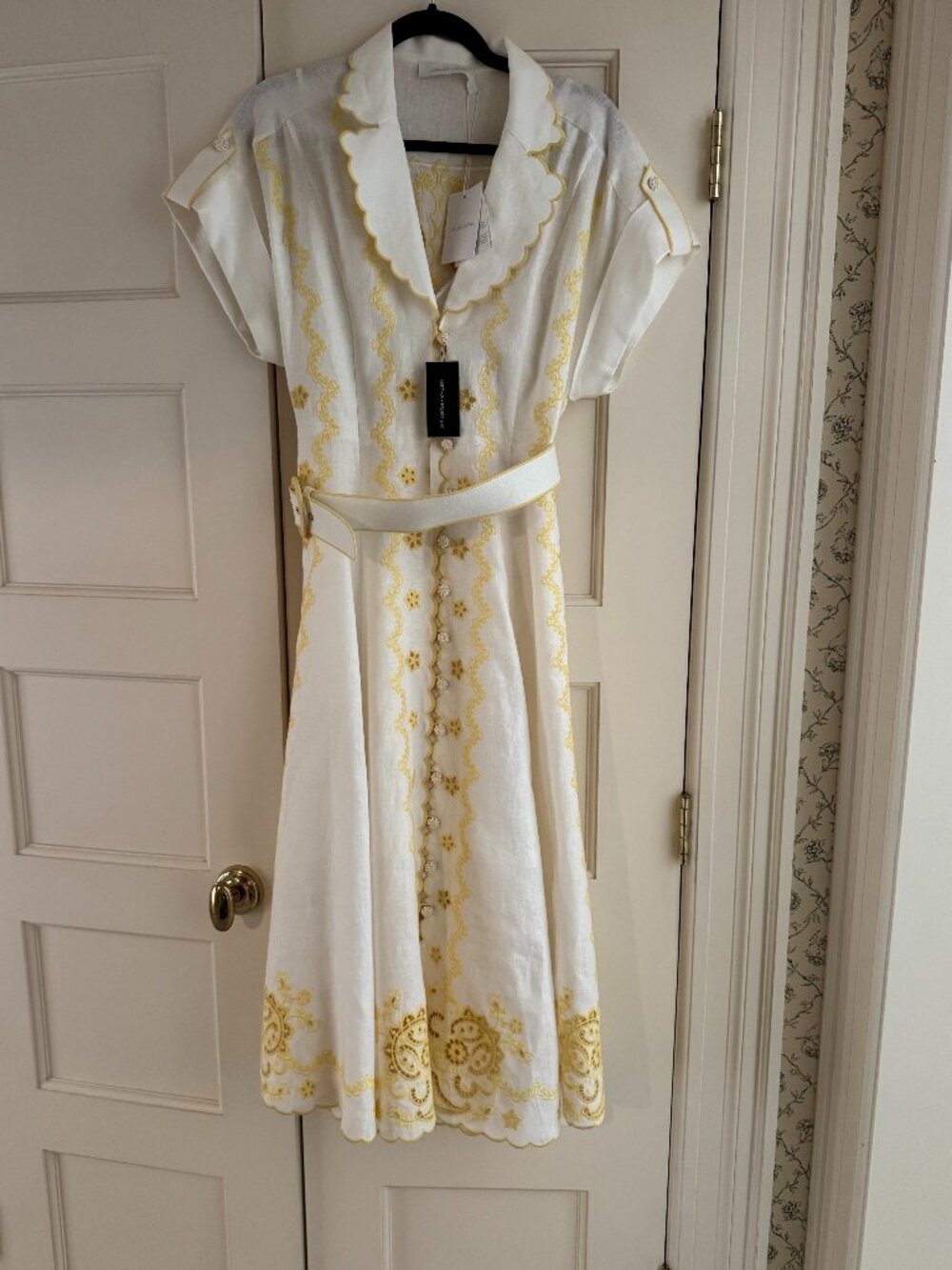 Zimmermann Lucky embroidered linen midi dress